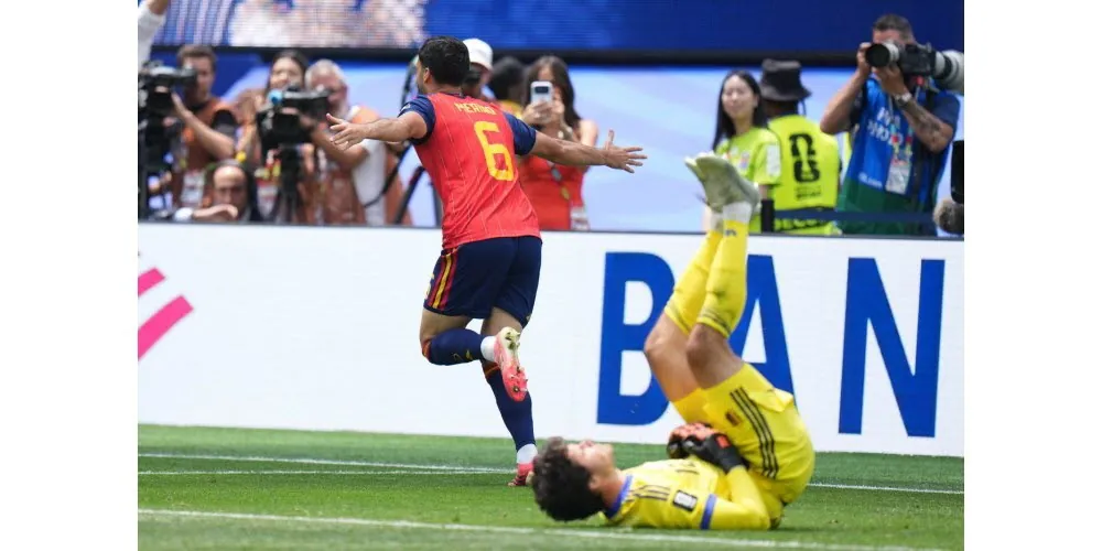 Merino a d&eacute;livr&eacute; l'Espagne en fin de match. Photo Sipa / Jae C. Hong