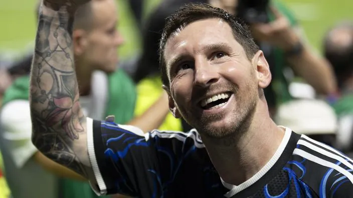Lionel Messi, mercredi soir apr&egrave;s la victoire contre les Anglais.